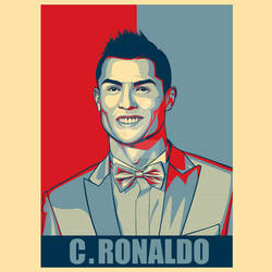 CR7 Cristiano Ronaldo Obama hope style poster by purnamaaji11, visual art