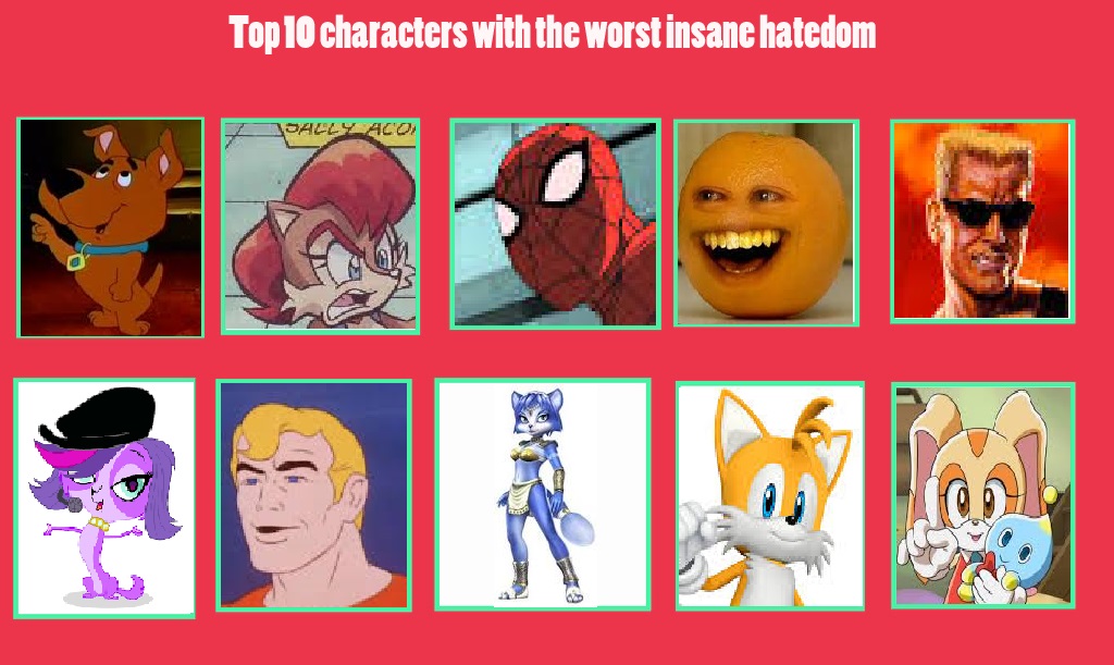 My Top 10 Characters With Worst Hatedome