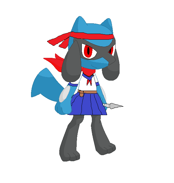 Riolu As A Ninja Schoolgirl