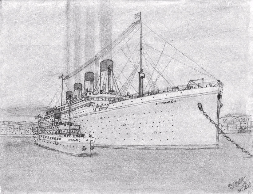 RMS Titanic at cherbourge