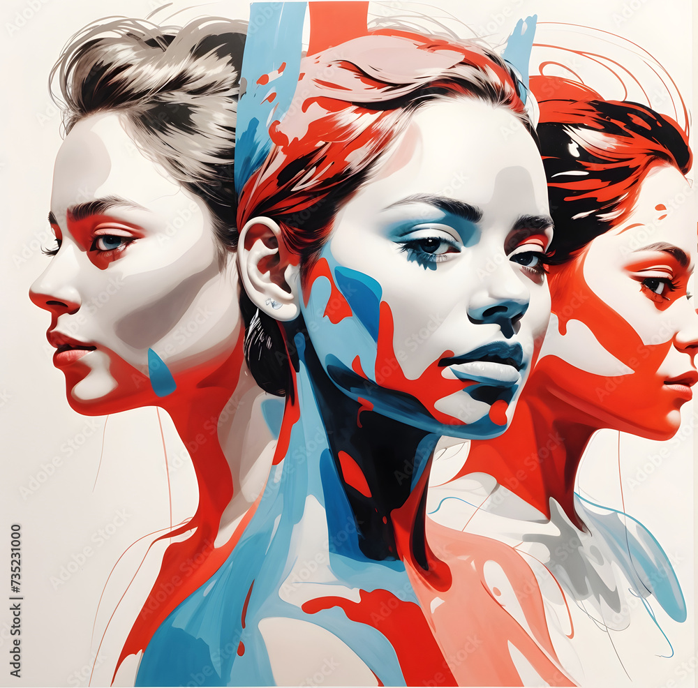 Dynamic Group Portrait Dynamic Abstract Portraits with Bold Colors by MeLYQc on DeviantArt