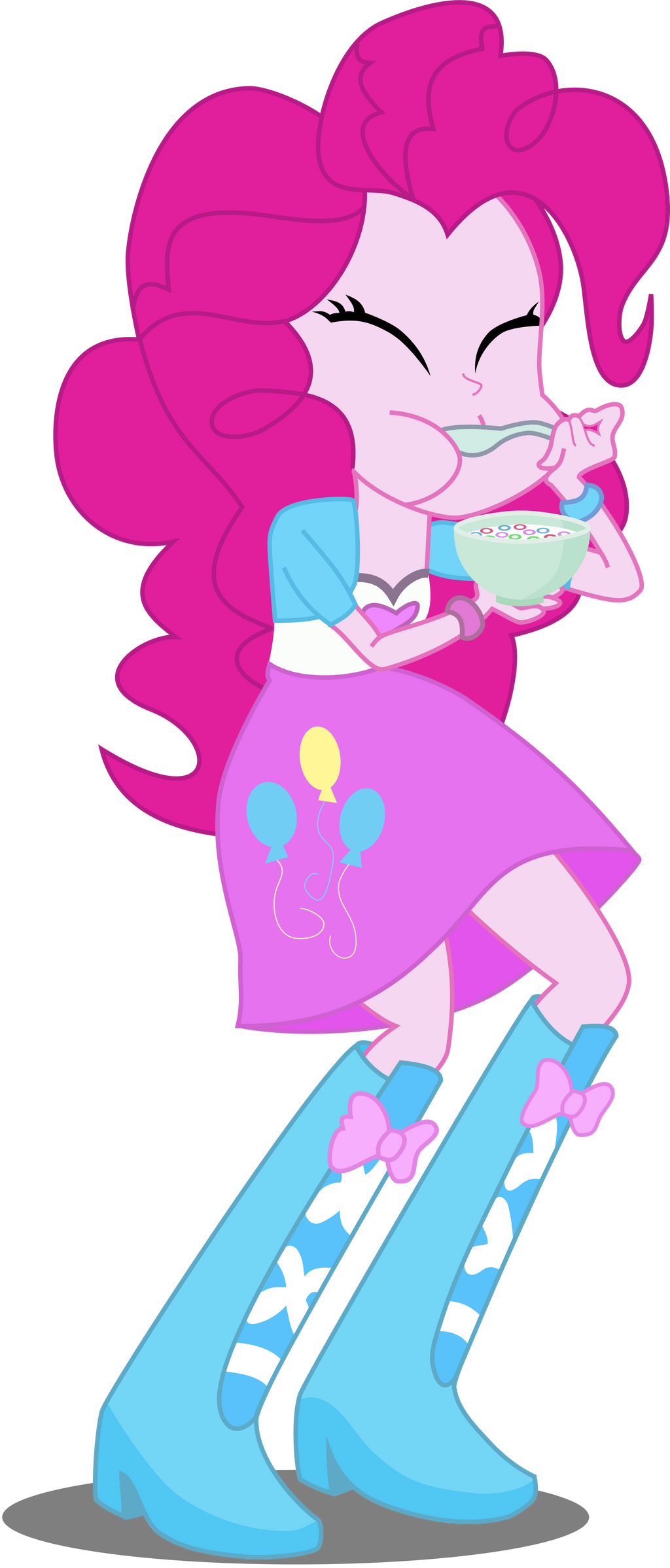 Pinkie Pie eating a bowl of cereal