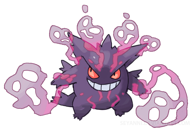 gengar and mega gengar (pokemon) drawn by artsy-rc