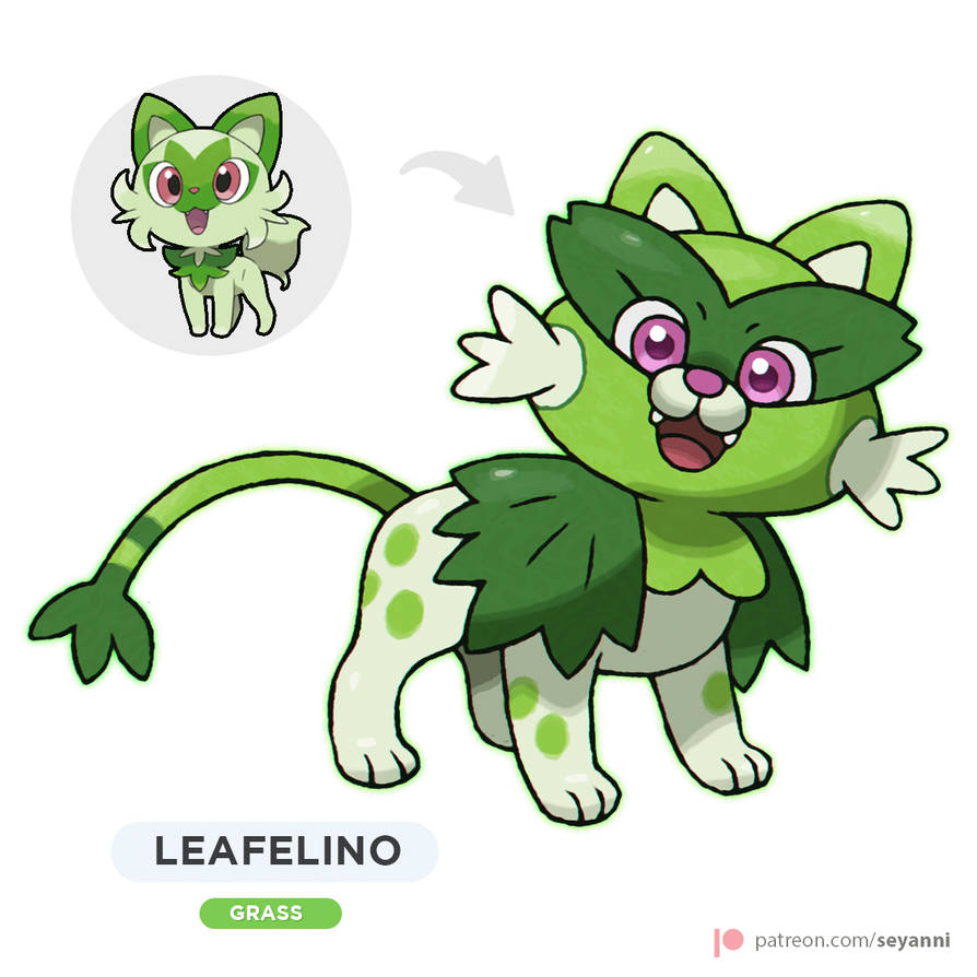 Leafelino - Sprigatito evo by Seyanni on DeviantArt