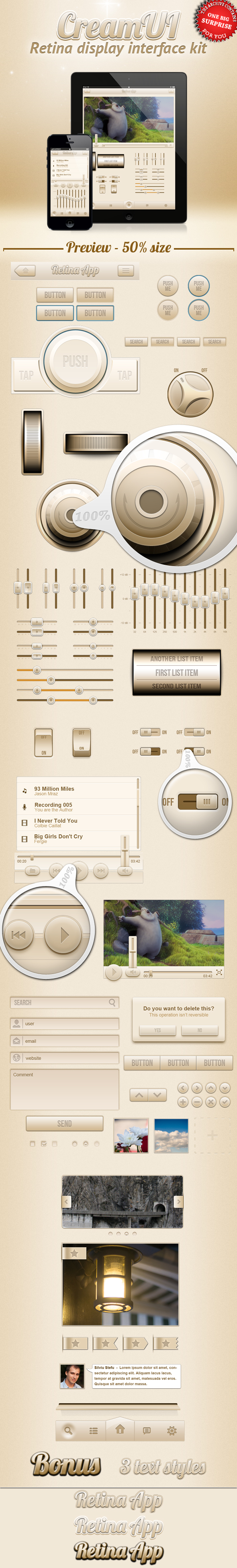 CreamUI - mobile interface kit