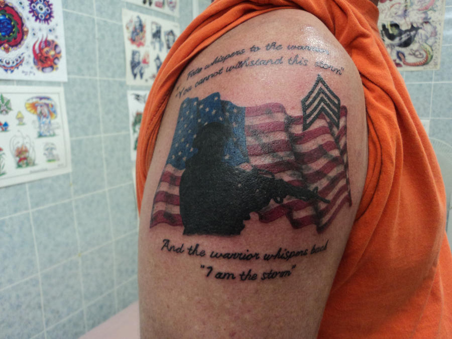 US Army Sargeant Flag Tattoo