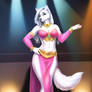 White wolf belly dancer