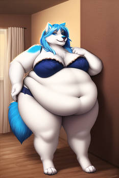 Obese white wolf