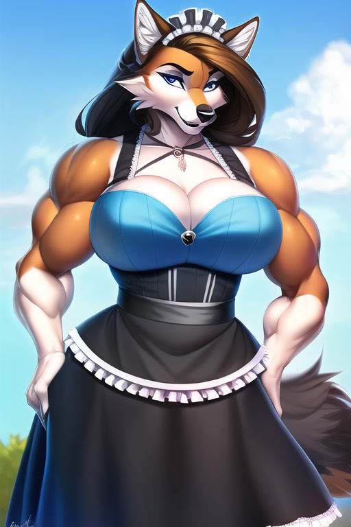 Buff maid by hardboildchicken on DeviantArt