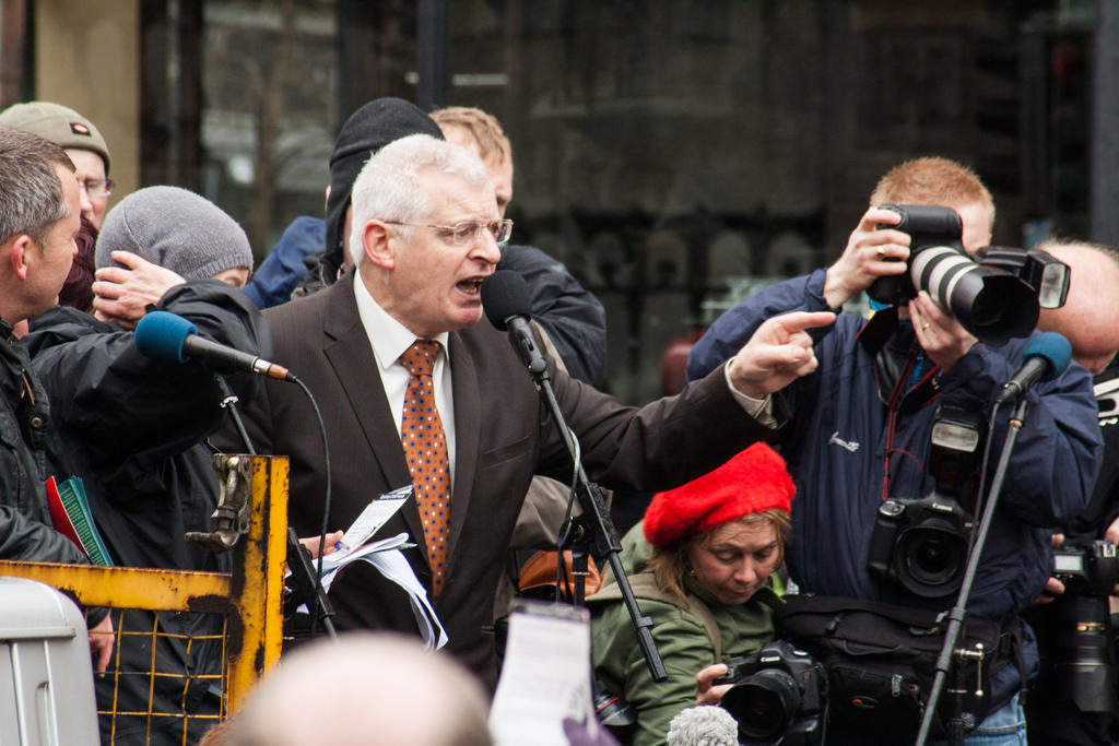 Joe Higgins. CAHWT Protest - Dame Street, Dublin