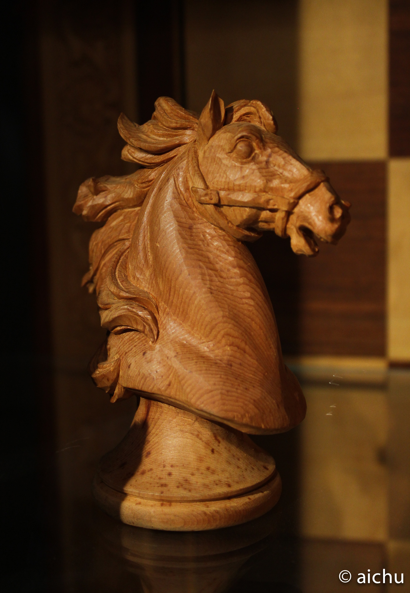 wood sculpture horse