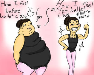 At ballet class: Before and after