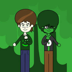 Damm Cosplaying next to Ben