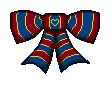 Stripey Heart Bow