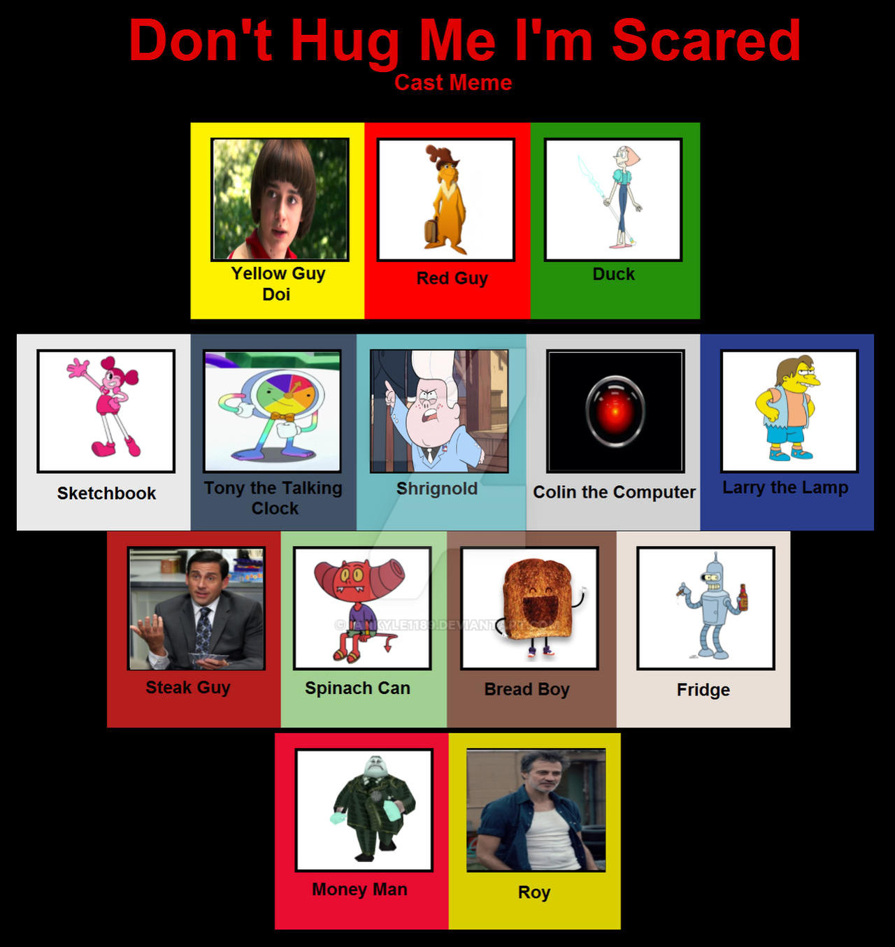 My Don't Hug Me I'm Scared cast meme by Iankyle1189 on DeviantArt