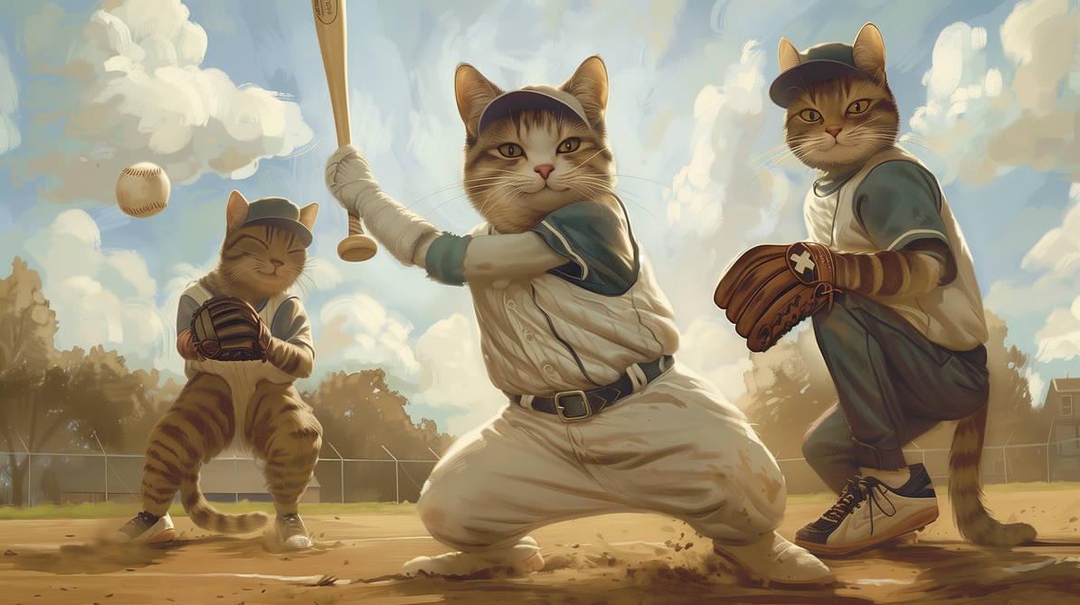 Cats baseball by KawaiTiti on DeviantArt