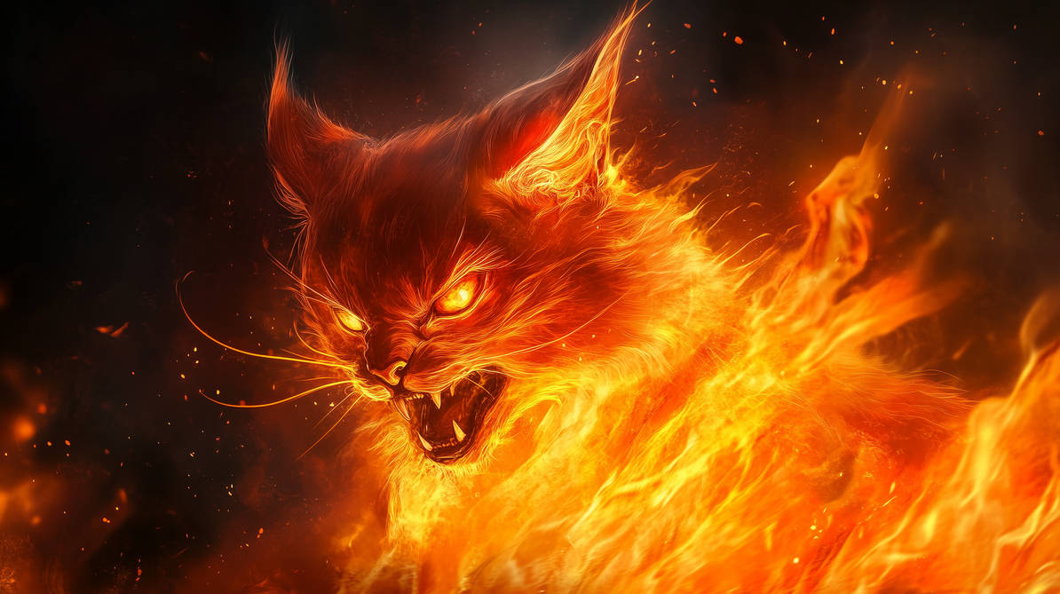 Cat Infire Cat on Fire by KawaiTiti on DeviantArt