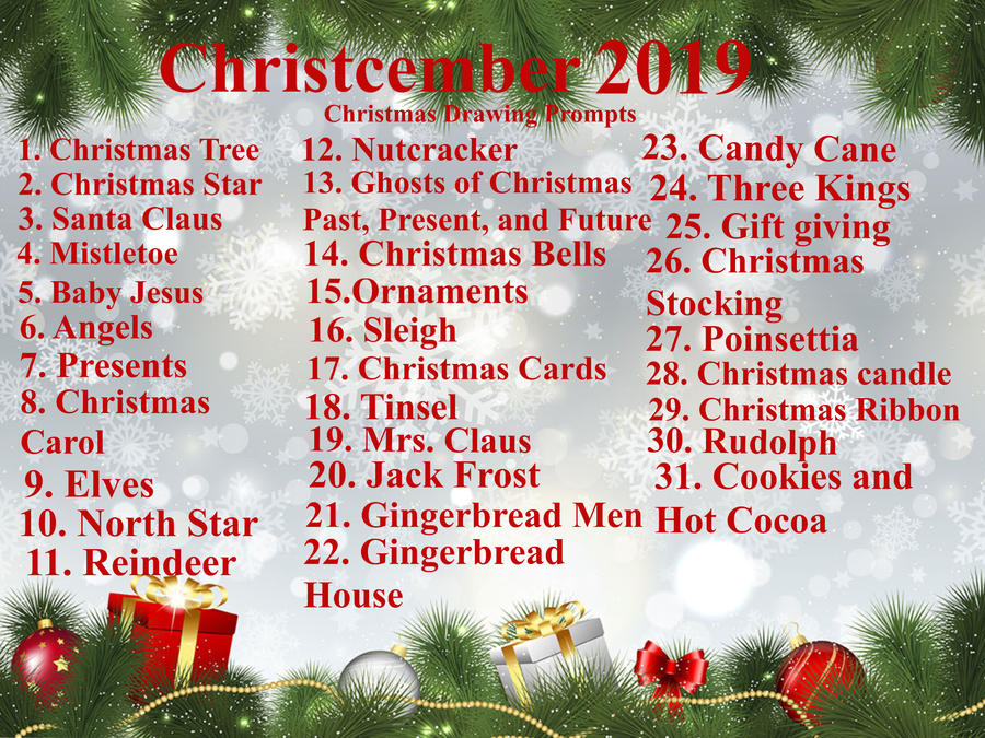 Christcember 2019Christmas Drawing Prompts by Cmanuel1 on DeviantArt