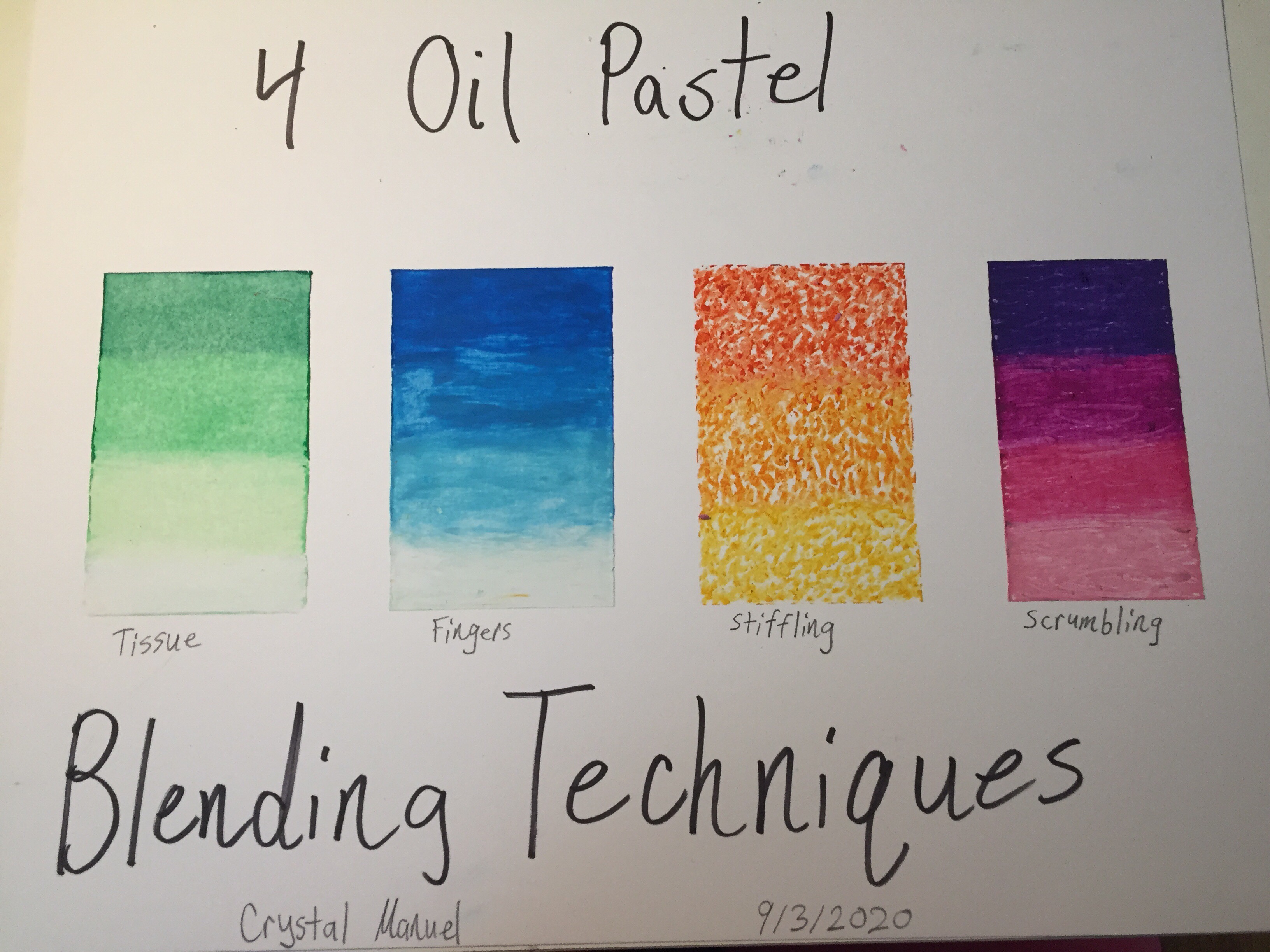 How to blend oil pastels with Tissue paper ~ Oil Pastel blending techniques  for beginners 