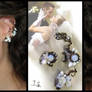 Wedding floral ear cuff and stud