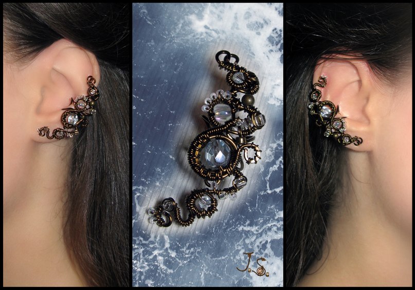 Ear cuff Sea foam