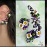 Floral earcuff and stud