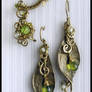 Set Ear cuff and earrings, ring - Seasons. Spring