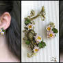 Summer pond earcuff and stud