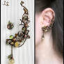 Ear cuff and stud Heather honey