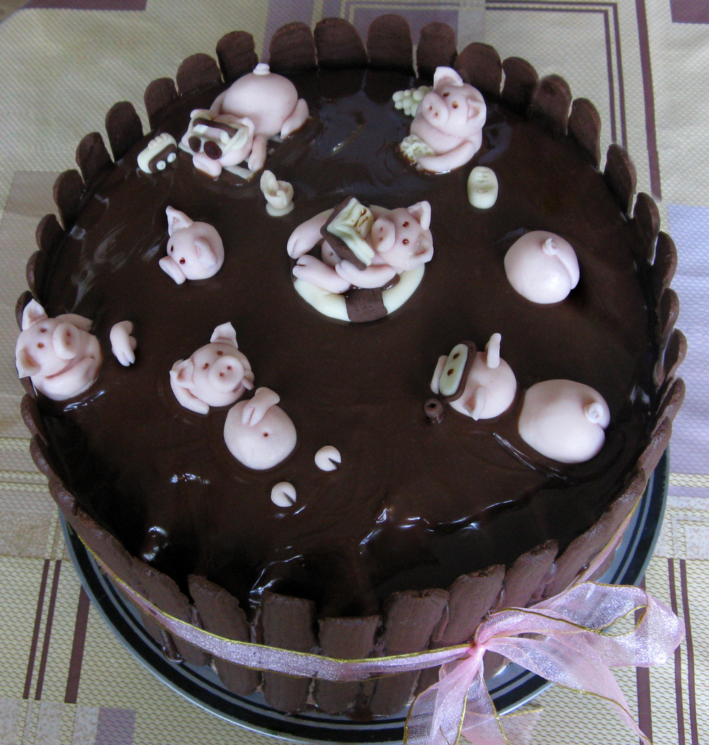 Pigs in the mud cake