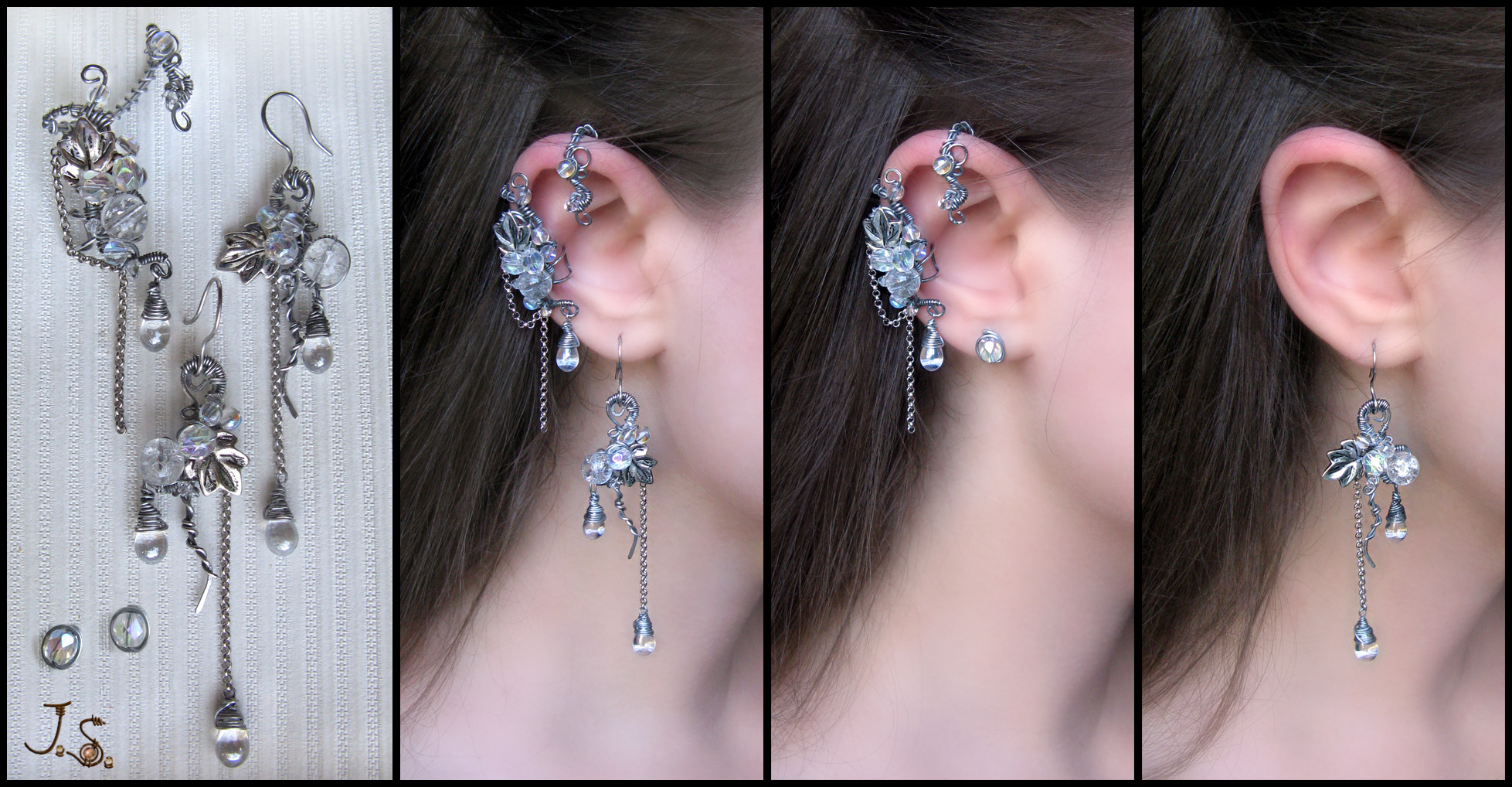 Seasons. Winter. ear cuff, earrings and studs