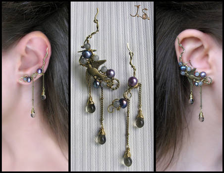 Through the thunderstorm ear cuff and ear pin