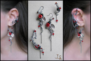 Earrings and ear cuffs Dark passion