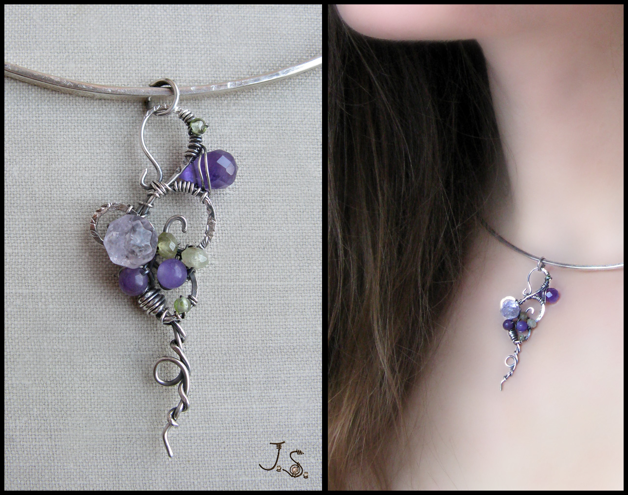 Silver pendant - collection First spring flowers