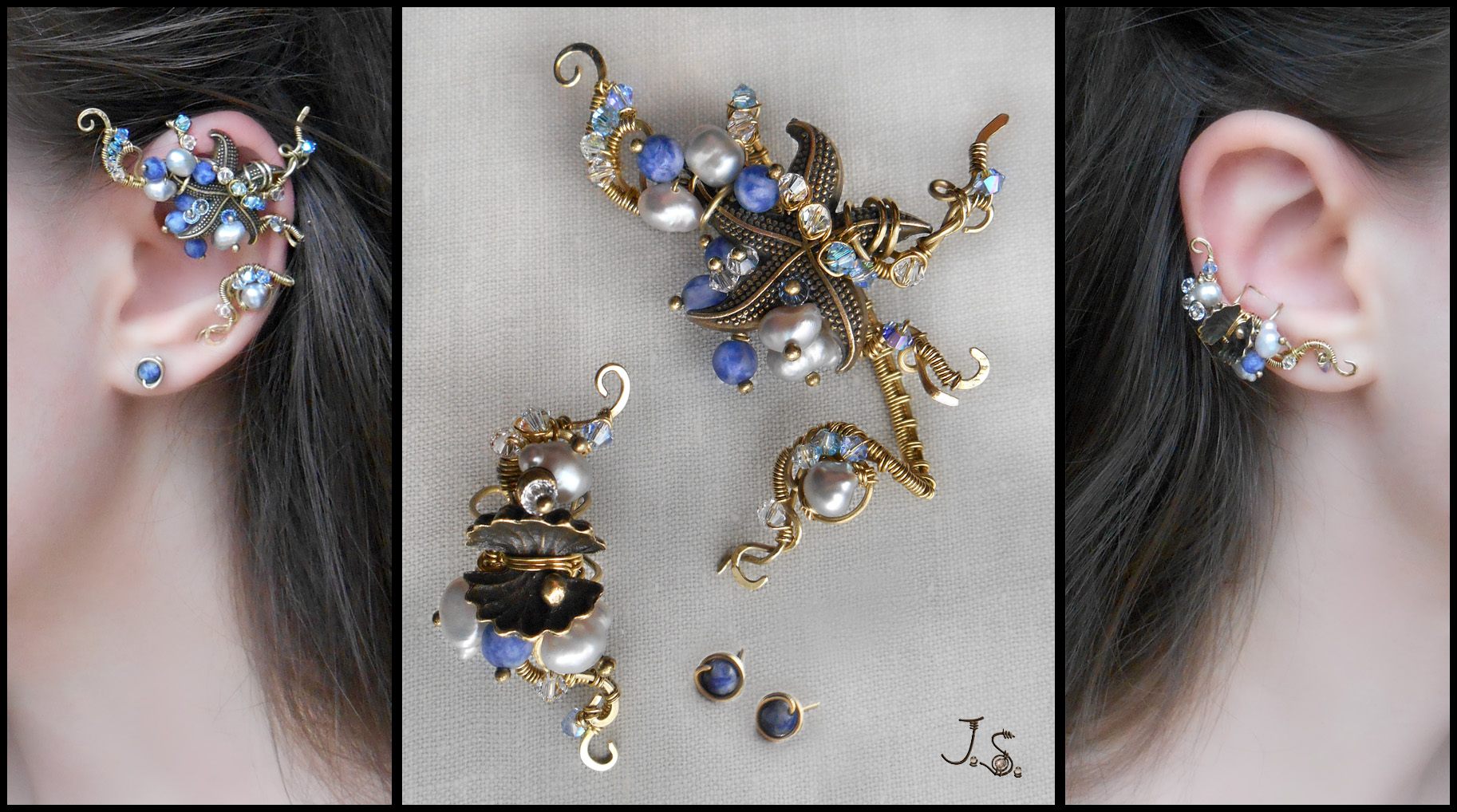 Set of ear cuffs Treasures of sea