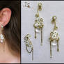 White spring ear cuff and earrings