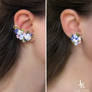 Floral ear cuff and stud Garden in Provence