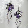 Midnight garden amethyst silver earrings