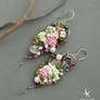 OOAK silver floral earrings On the wings of summer