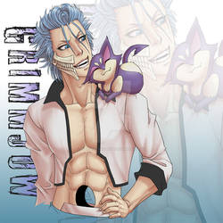 Poke Grimmjow throw pillow