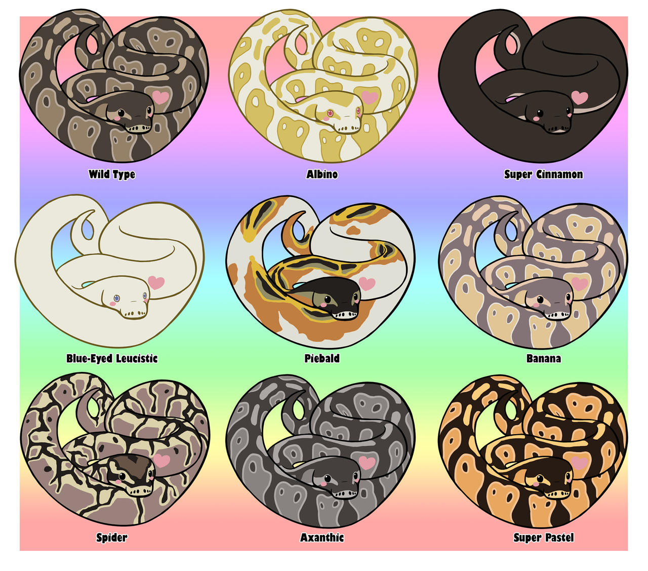 Ball Python Morphs by Zyephens-Insanity on DeviantArt
