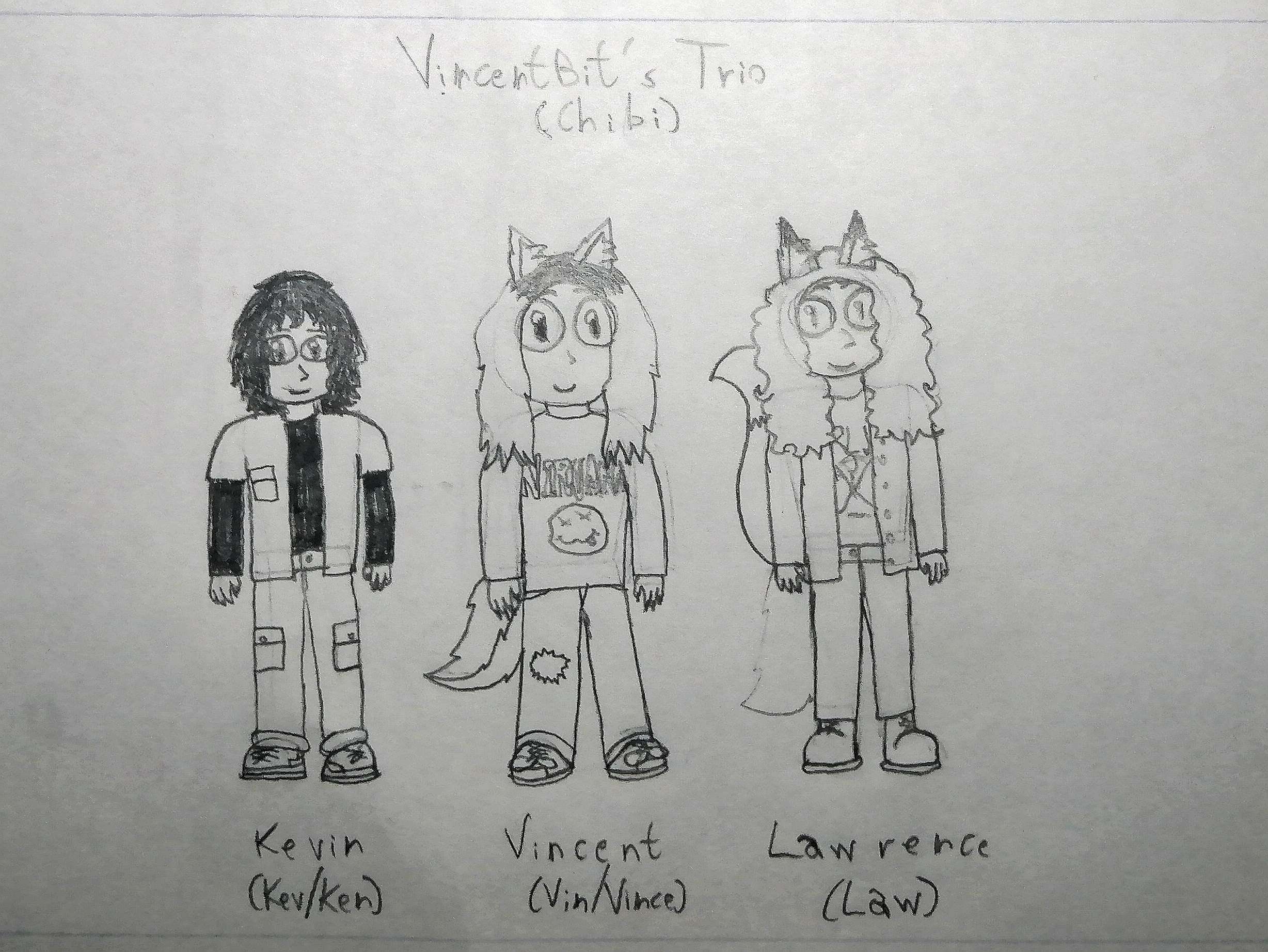 Vincentbit Deviantart Trio chibi (doodle) by VincentTheWerewolf on DeviantArt