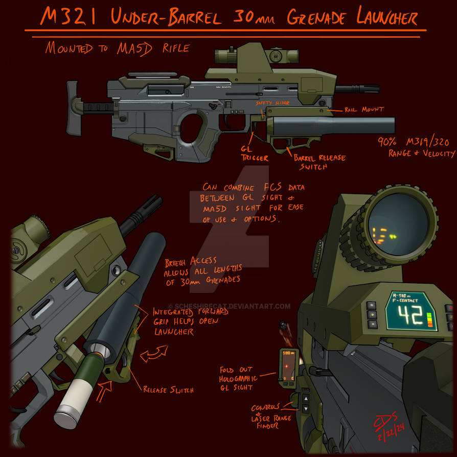 M321 Under Barrel Grenade Launcher by ScheshireCat on DeviantArt