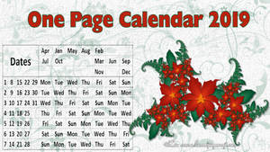 One Page Calendar 2019