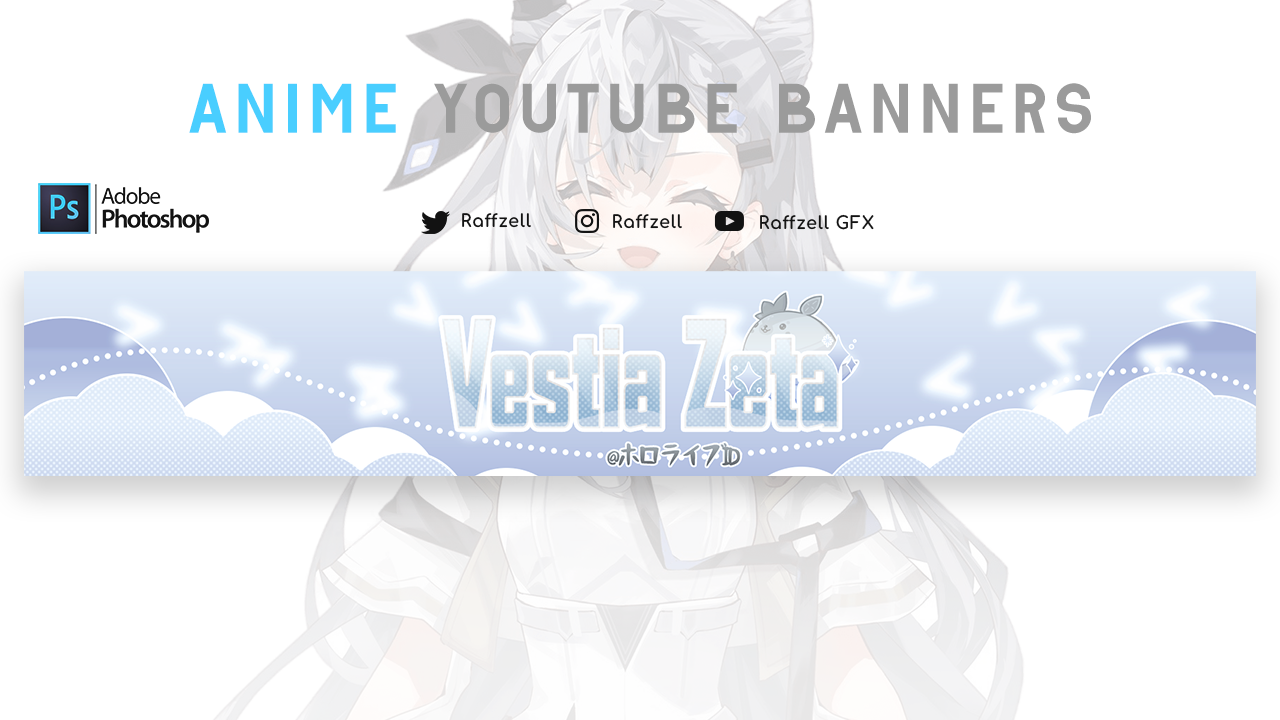 Anime/vtuber youtube banner by Rafzell on DeviantArt