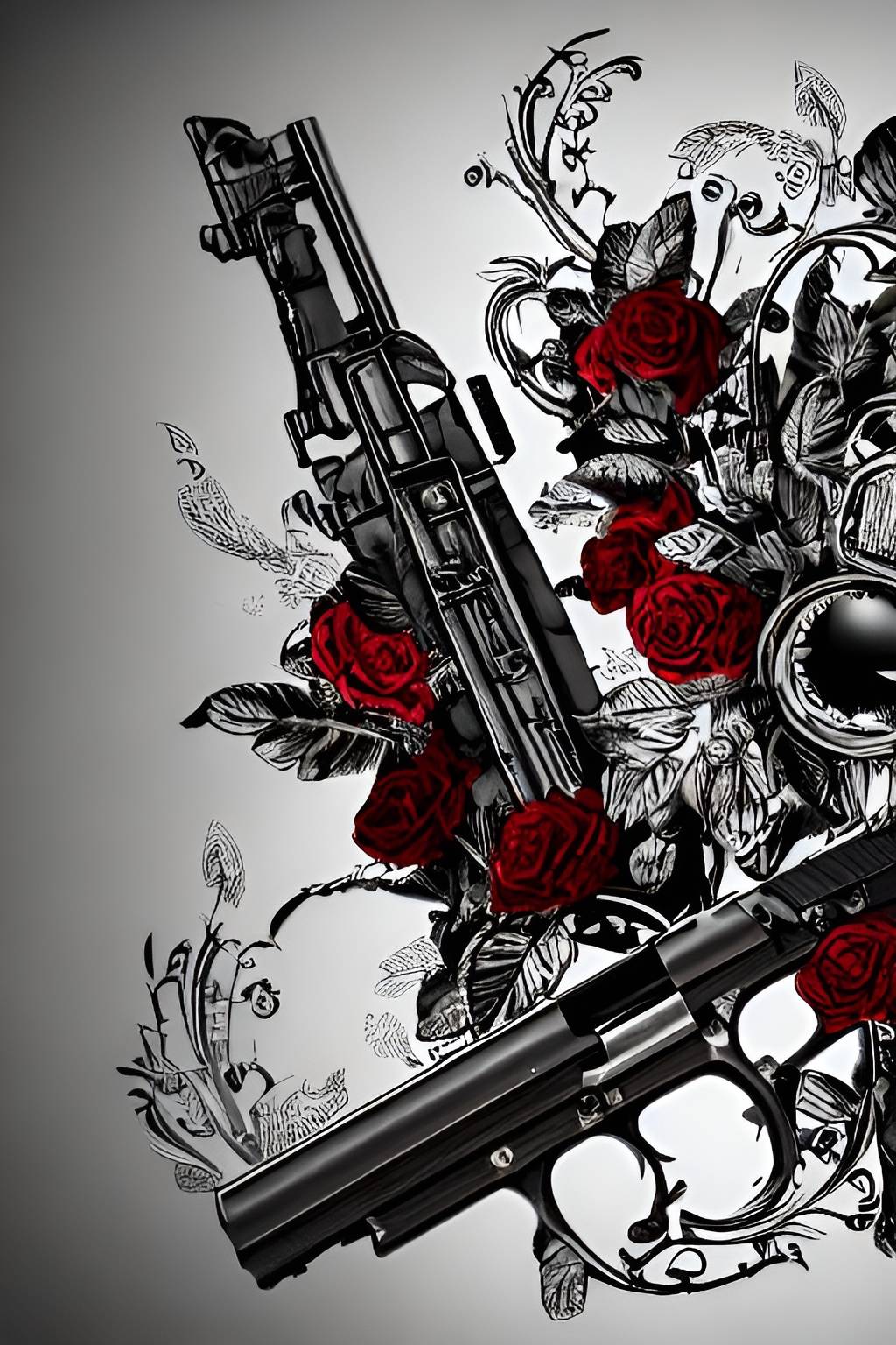 Gun Engravings Roses Guns with Roses by ValkyrieEir on DeviantArt