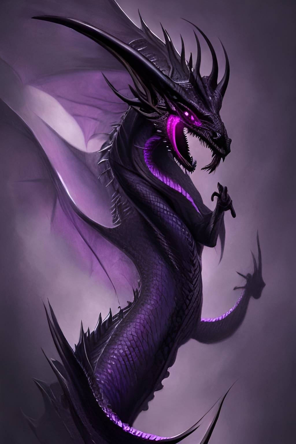 Black and Purple Dragon by ValkyrieEir on DeviantArt