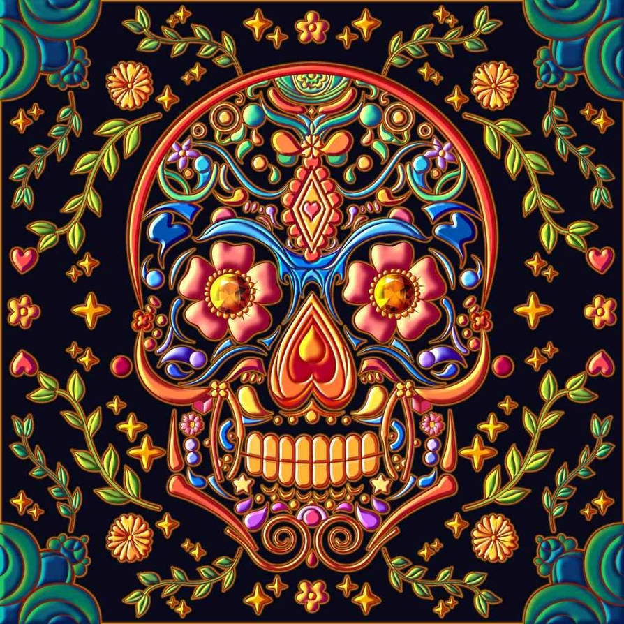 Embossed Skull Embossed Sugar Skull by ValkyrieEir on DeviantArt