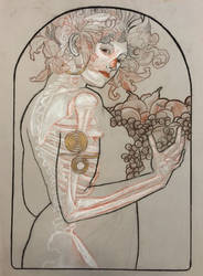 Mucha Line Drawing