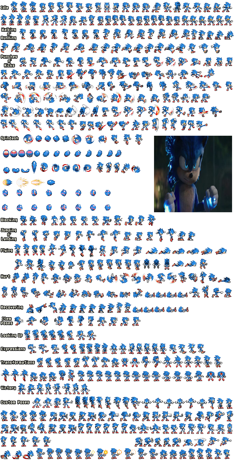 PACK DE SPRITES DO SONIC DO FILME ( SONIC MOVIE ) 